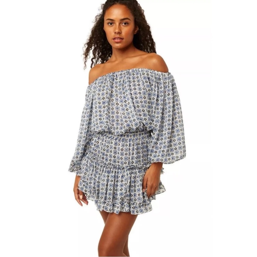 NWT Misa Los Angeles Zonia Boho Ruffle Off the Shoulder Flouncy Dress | Size M